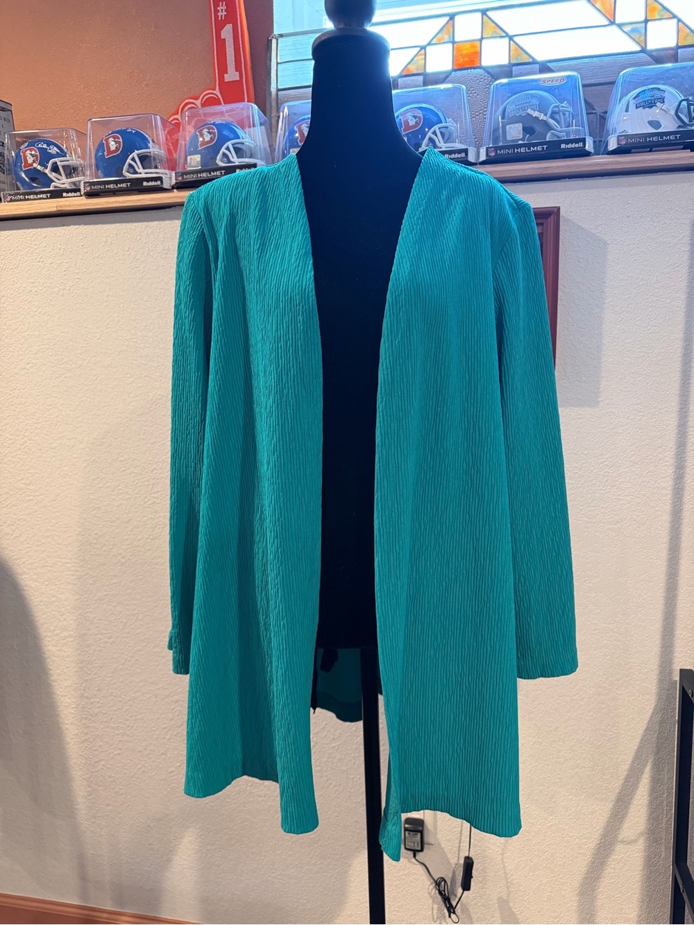 Bobbie Brooks Turquoise Vintage Blazer Lightweight Open Front